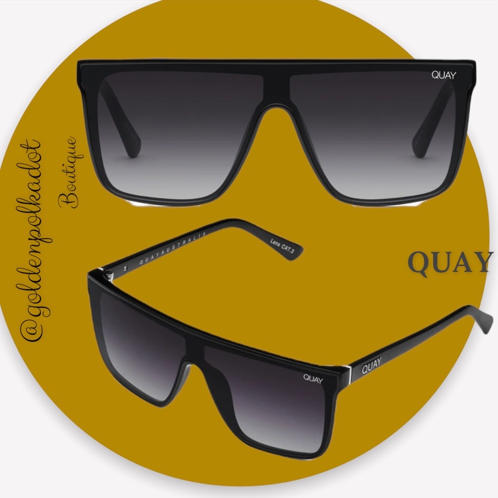 Quay Nightfall Flat Top Polarized Unisex Sunglasses New in case with cloth - Picture 3 of 13